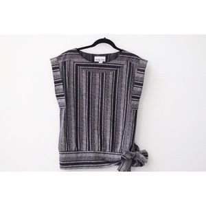 Vintage Striped Blouse w/ Side Tie - Size 12